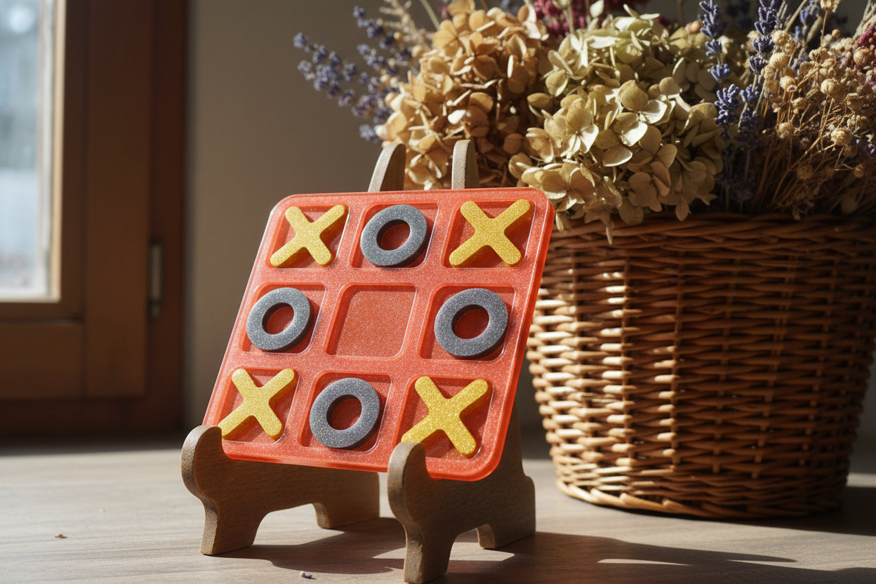 ✨ Handcrafted Resin XOX Game Board | Decorative & Playable Showpiece ✨