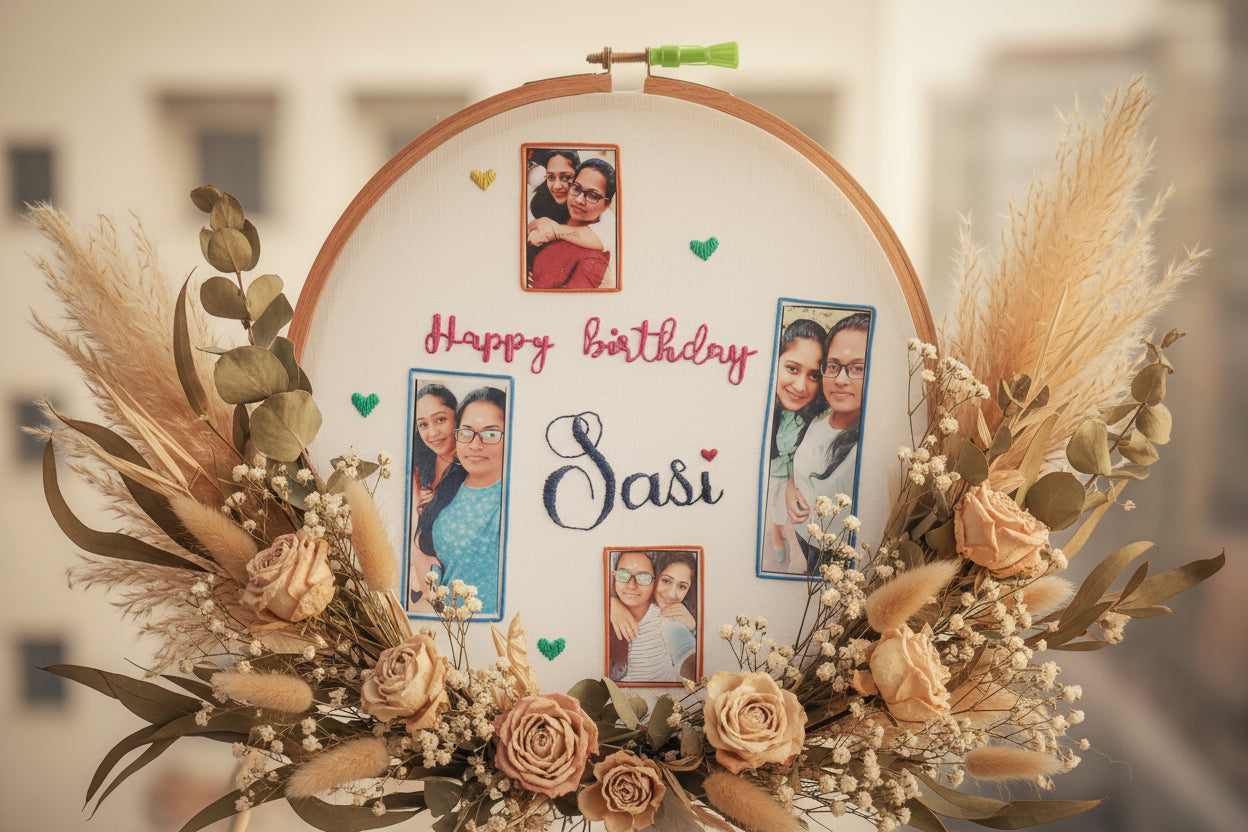 🎂🖼️ Personalized Photo Hoop Frame – Custom Birthday Keepsake