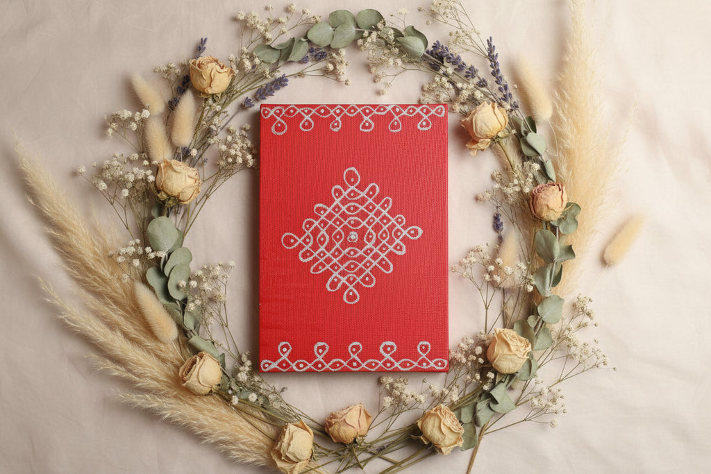📖✨ Handcrafted Kolam Art Bookmark – Traditional Elegance Collection