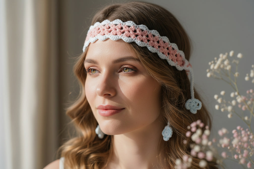 Handmade Crochet Hairband | Soft Pastel Hair Accessory
