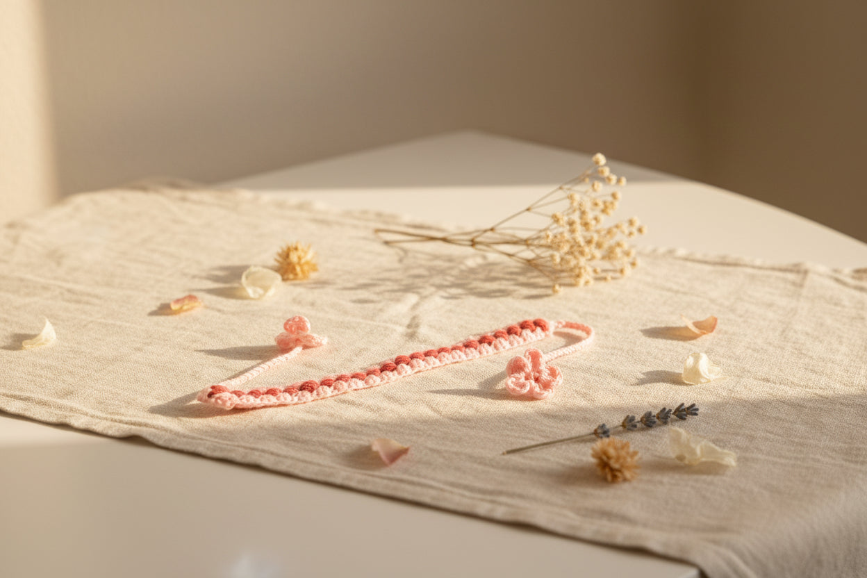 Handmade Crochet Hairband | Floral Tie-Up Hair Accessory