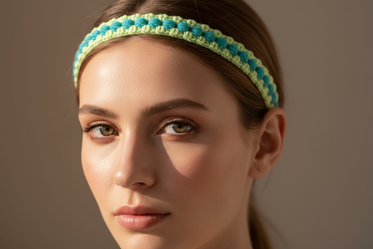 Handmade Crochet Hairband | Floral Tie-Up Hair Accessory