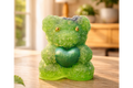Emerald Love Resin Teddy Bear – Handcrafted Decorative Showpiece