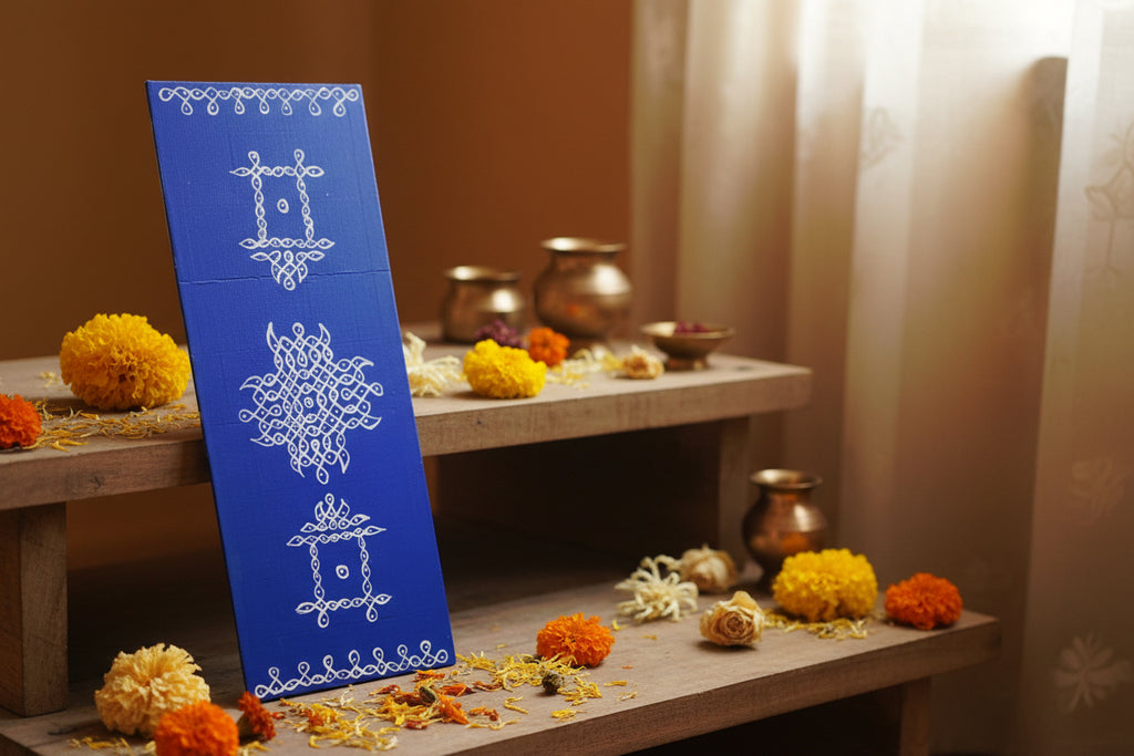📖✨ Handcrafted Kolam Art Bookmark – Traditional Elegance Collection