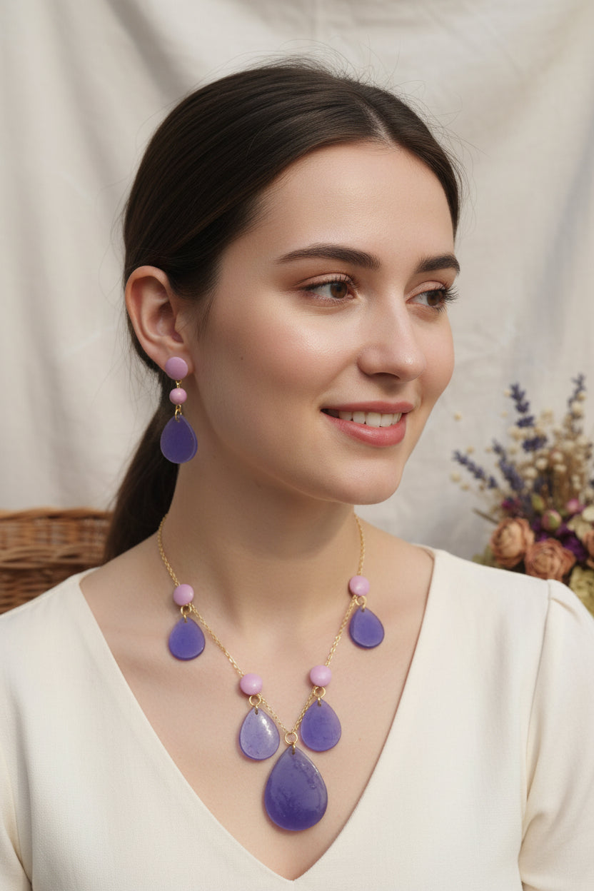 💙 Handcrafted Blue Resin Drop Earrings – Minimal Elegance