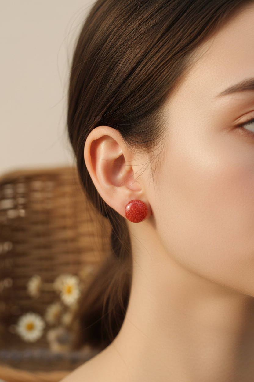 💎 Handcrafted Resin Stud Earrings – Heart, Square & Round Collection