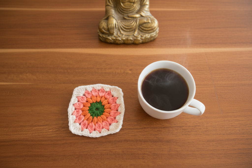 Handmade Crochet Sunflower Coffee Mug Mat 🌻☕