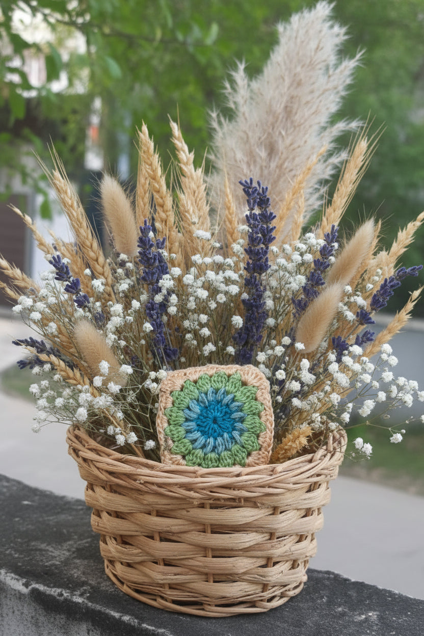 🧶 Handmade Crochet Floral Granny Square