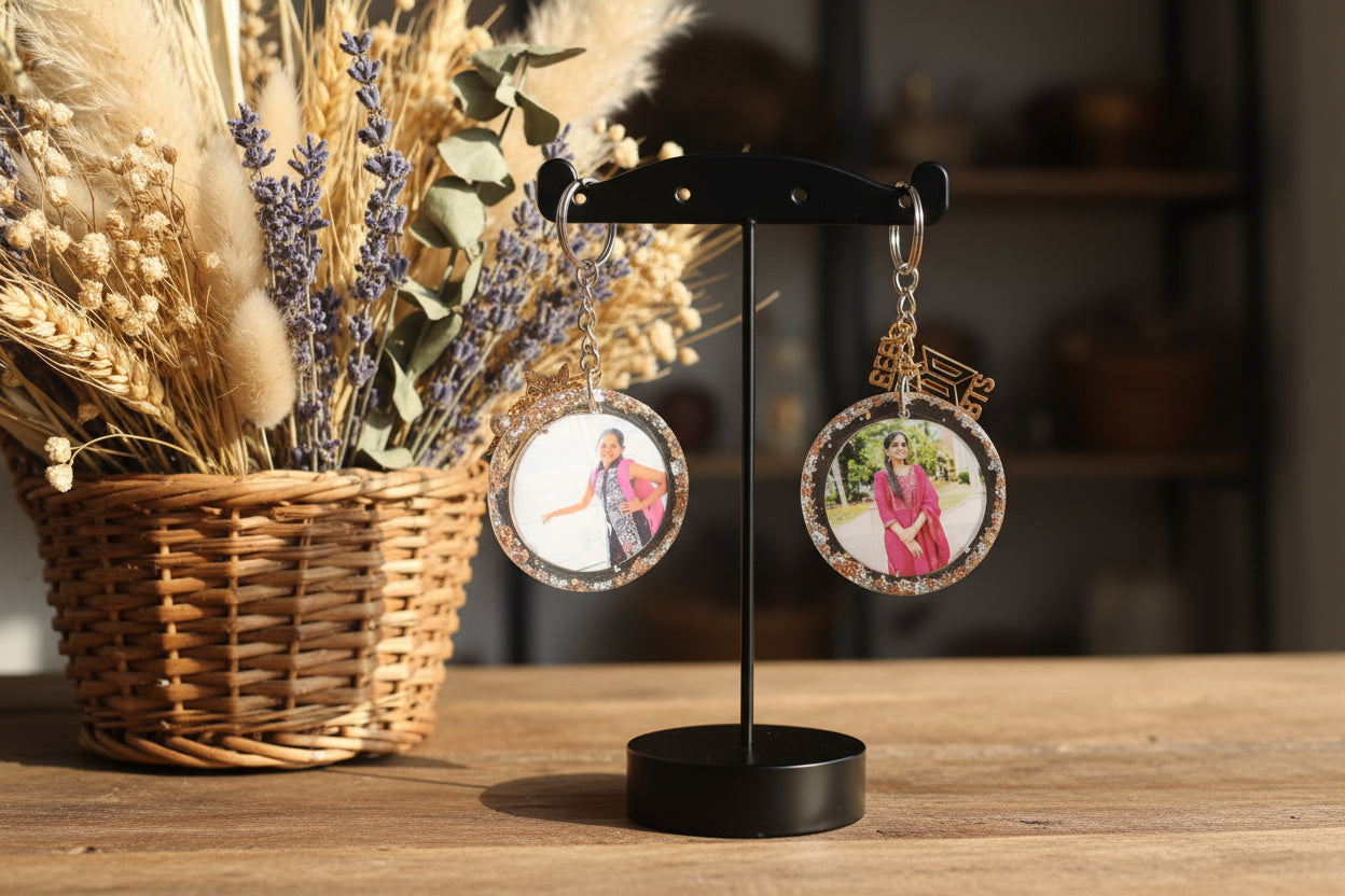 📸 Personalized Photo Resin Keychain – Custom Memory Keepsake