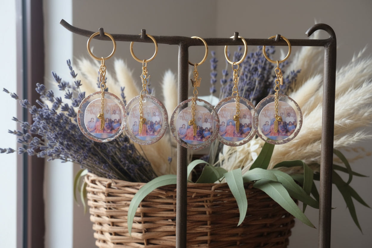 📸 Personalized Photo Resin Keychain – Custom Memory Keepsake