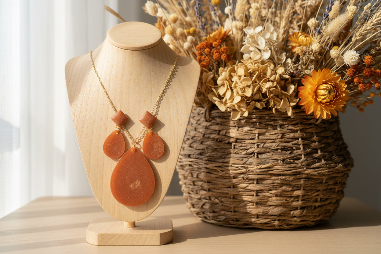 💙 Handcrafted Blue Resin Drop Earrings – Minimal Elegance